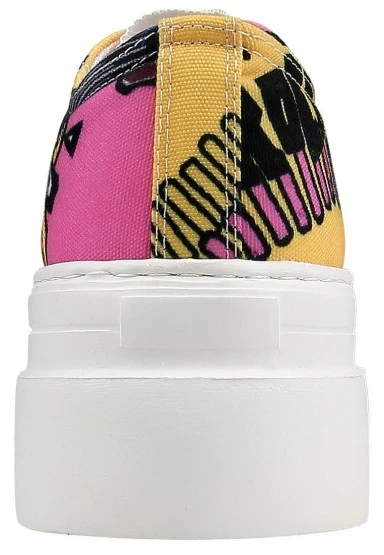 Kadın Vegan Beyaz Kalın Taban Sneakers - Rock On Tasarım - 