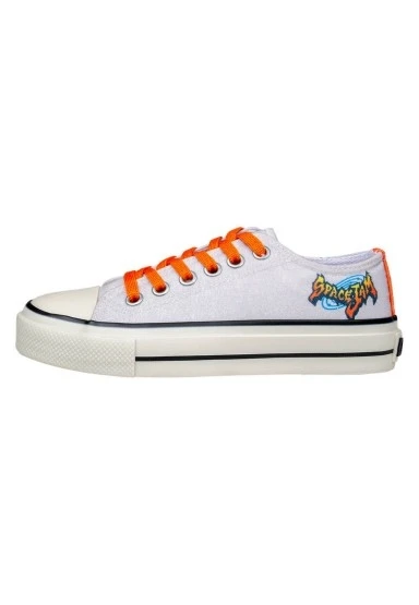 Kadın Vegan Beyaz Sneakers - Looney Tunes Bugs Bunny Space Jam Tasarım - 