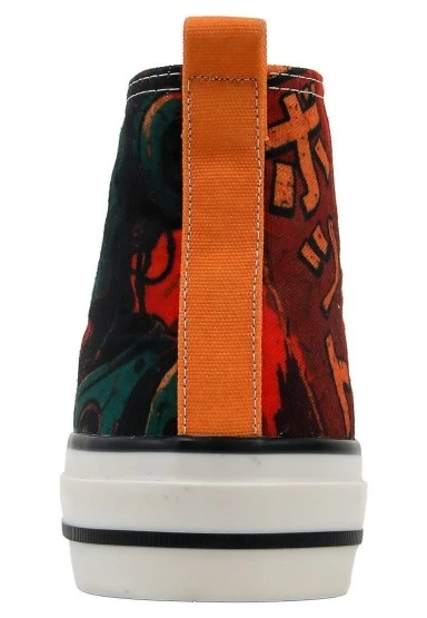 Kadın Vegan Çok Renkli High Sneakers - Robotto Tasarım - 