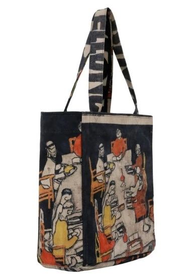 Kadın Vegan Çok Renkli Large Tote Bag - Supper Tasarım - 