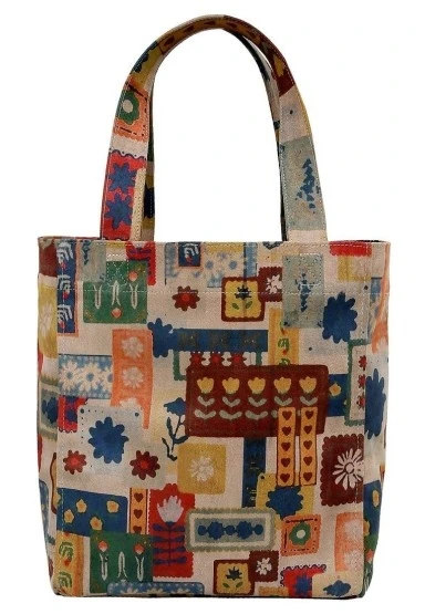 Kadın Vegan Çok Renkli Large Tote Bag - Anatolian Patterns Tasarım - 