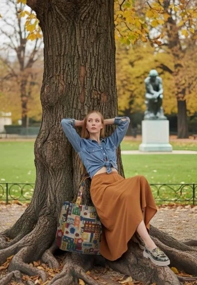 Kadın Vegan Çok Renkli Large Tote Bag - Anatolian Patterns Tasarım - 