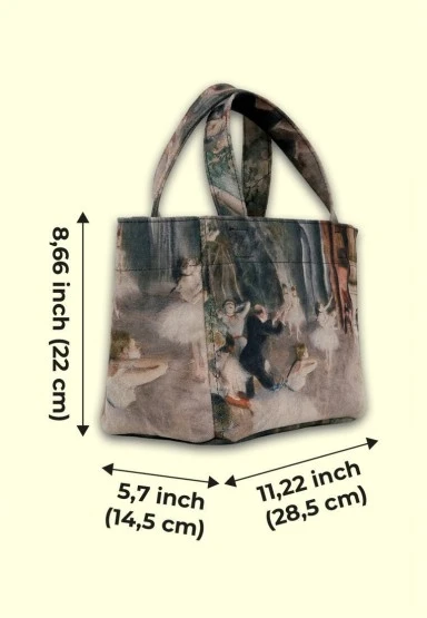 Kadın Vegan Çok Renkli Medium Tote Bag - Ballerinas Tasarım - 