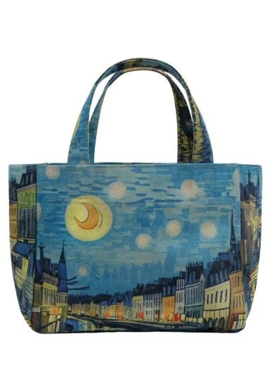 Kadın Vegan Çok Renkli Medium Tote Bag - Sea Sparkles Tasarım - 