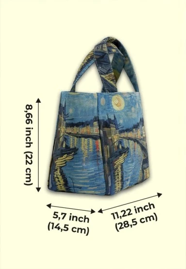 Kadın Vegan Çok Renkli Medium Tote Bag - Sea Sparkles Tasarım - 