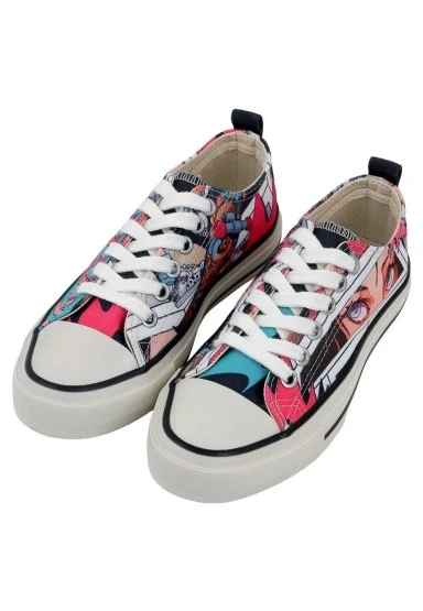 Kadın Vegan Çok Renkli Sneakers - Lollipop Riot Tasarım - 