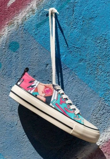 Kadın Vegan Çok Renkli Sneakers - Lollipop Riot Tasarım - 