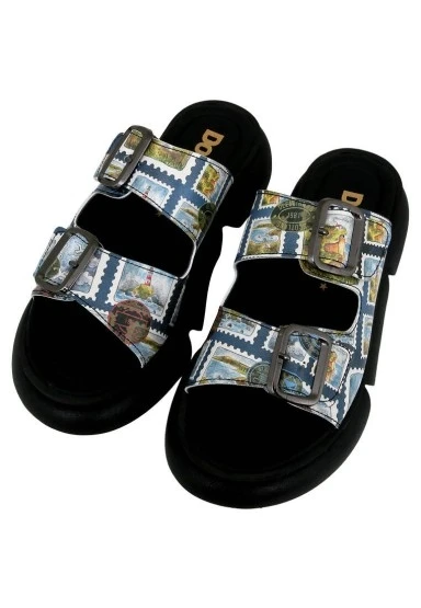 Kadın Vegan Çok Renkli Terlik - Scottish Highlands Tasarım - 