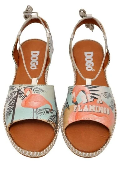 Kadın Vegan Deri Çok Renkli Bağcıklı Sandalet - Be a Flamingo Tasarım - 