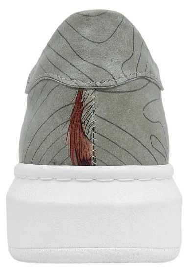 Kadın Vegan Deri Bej Sneakers - Run Little Fox Tasarım - 