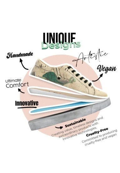 Kadın Vegan Deri Bej Sneakers - Adventure Awaits Go Find It Tasarım - 