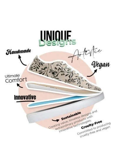 Kadın Vegan Deri Bej Sneakers - Best Buddies Tasarım - 