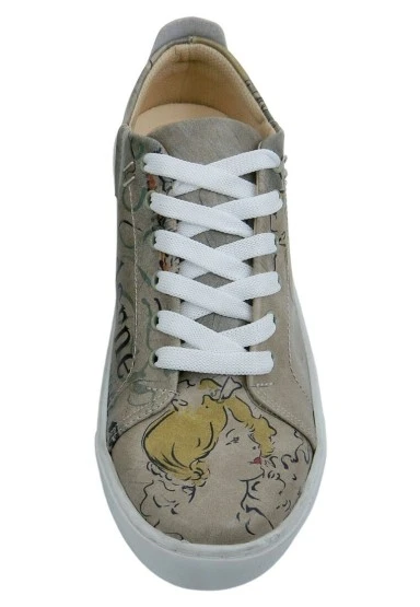 Kadın Vegan Deri Bej Sneakers - Artisan Tasarım - 