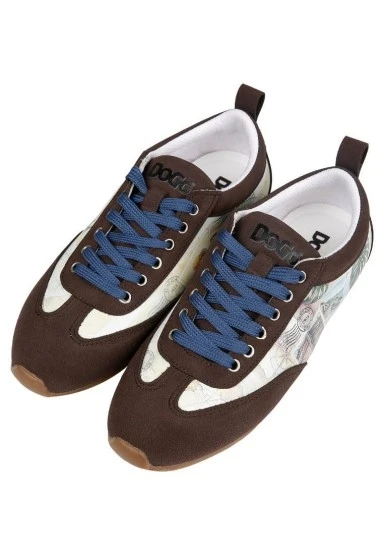 Kadın Vegan Deri Bej Sneakers - Ink and Pictures Tasarım - 