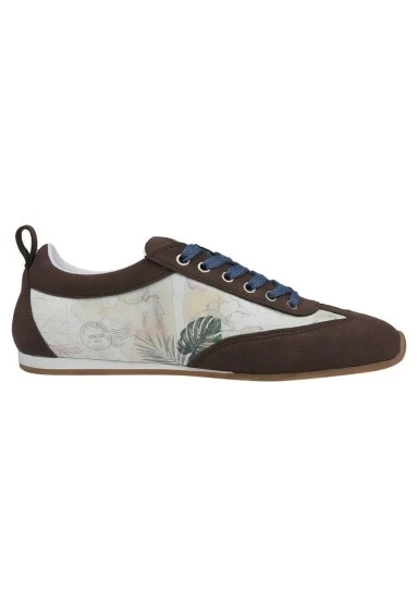 Kadın Vegan Deri Bej Sneakers - Ink and Pictures Tasarım - 