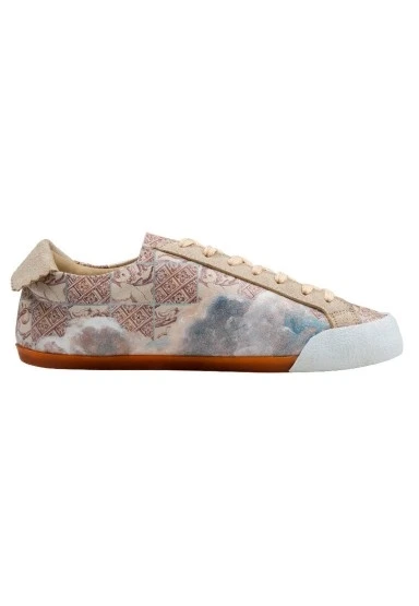 Kadın Vegan Deri Bej Sneakers - Angel's Dream Tasarım - 