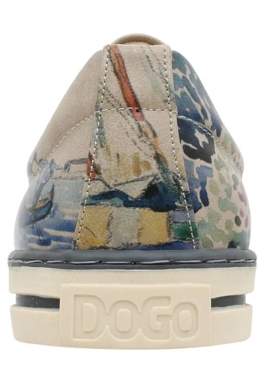Kadın Vegan Deri Bej Sneakers - Watercolor and Sailors Tasarım - 