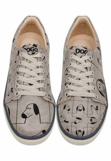 Kadın Vegan Deri Bej Sneakers - I Woof You Tasarım - 