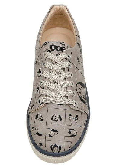 Kadın Vegan Deri Bej Sneakers - I Woof You Tasarım - 