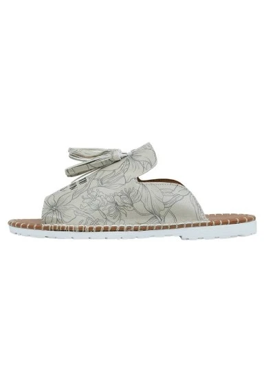 Kadın Vegan Deri Bej Terlik - Fly with Your Own Wings Tasarım - 