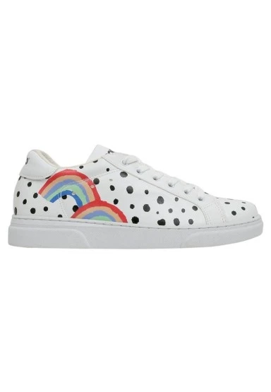 Kadın Vegan Deri Beyaz Günlük Sneakers - More Self Love Tasarım - 