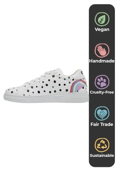 Kadın Vegan Deri Beyaz Günlük Sneakers - More Self Love Tasarım - 