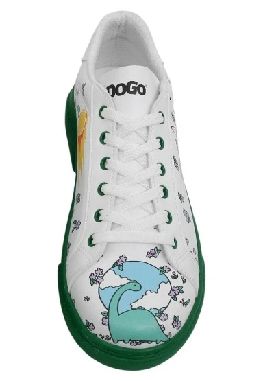 Kadın Vegan Deri Beyaz Günlük Sneakers - Life Goes On Tasarım - 