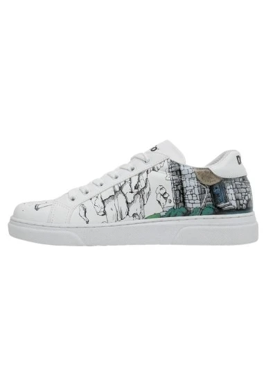Kadın Vegan Deri Beyaz Günlük Sneakers - Time To Go Tasarım - 
