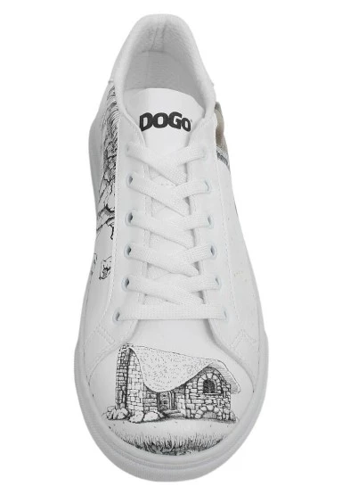 Kadın Vegan Deri Beyaz Günlük Sneakers - Time To Go Tasarım - 