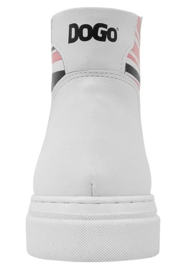 Kadın Vegan Deri Beyaz High Sneakers - Warner Bros Love is Pure Bugs Bunny Tasarım - 