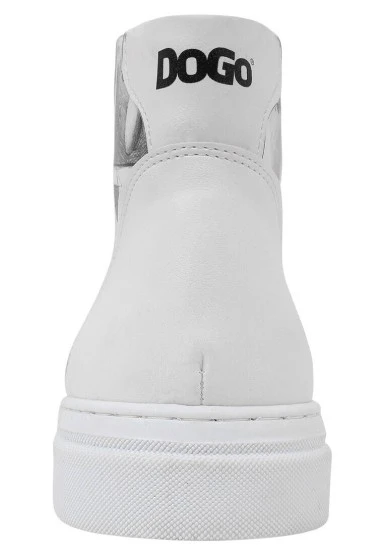 Kadın Vegan Deri Beyaz High Sneakers - Warner Bros Tweety Sketch Tasarım - 
