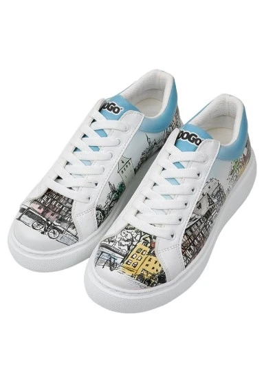 Kadın Vegan Deri Beyaz Sneakers - Take a Walk Tasarım - 