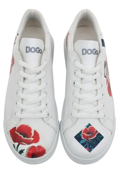 Kadın Vegan Deri Beyaz Sneakers - Viva la Vida Frida Kahlo Tasarım - 