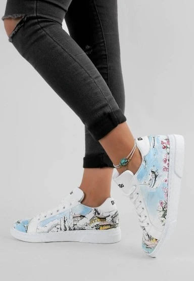Kadın Vegan Deri Beyaz Sneakers - Lago di Como Tasarım - 