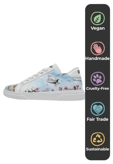 Kadın Vegan Deri Beyaz Sneakers - Lago di Como Tasarım - 