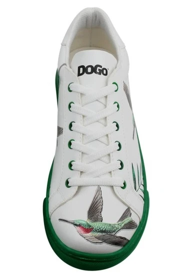 Kadın Vegan Deri Beyaz Sneakers - Soar the Sky Tasarım - 