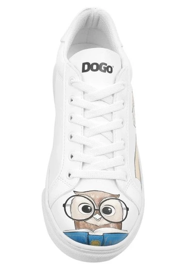 Kadın Vegan Deri Beyaz Sneakers - The Wise Owl Tasarım - 