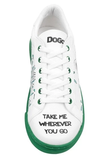 Kadın Vegan Deri Beyaz Sneakers - Koala Hug Tasarım - 