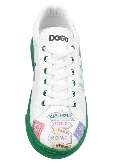 Kadın Vegan Deri Beyaz Sneakers - Ready to Travel Tasarım - 