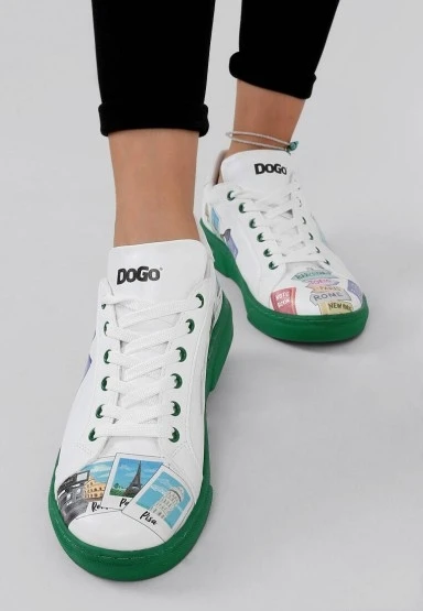 Kadın Vegan Deri Beyaz Sneakers - Ready to Travel Tasarım - 
