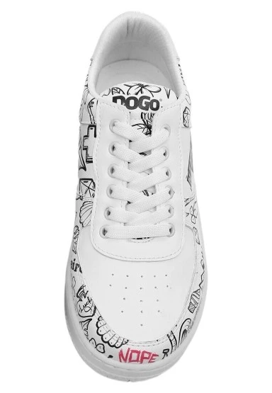 Kadın Vegan Deri Beyaz Sneakers - Never Say Never Tasarım - 