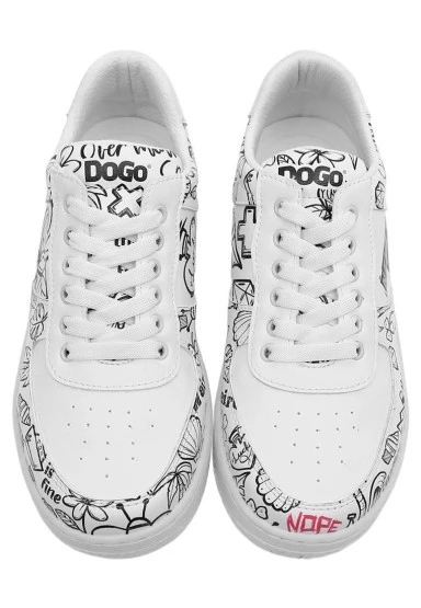 Kadın Vegan Deri Beyaz Sneakers - Never Say Never Tasarım - 