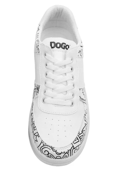 Kadın Vegan Deri Beyaz Sneakers - Bon Voyage Tasarım - 