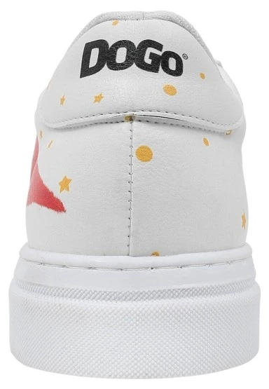 Kadın Vegan Deri Beyaz Sneakers - Cat Planets Tasarım - 