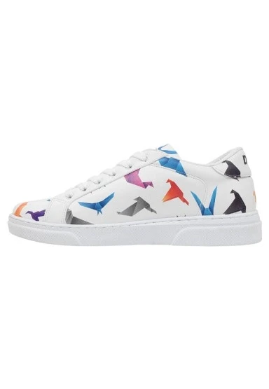 Kadın Vegan Deri Beyaz Sneakers - Paper Like Tasarım - 