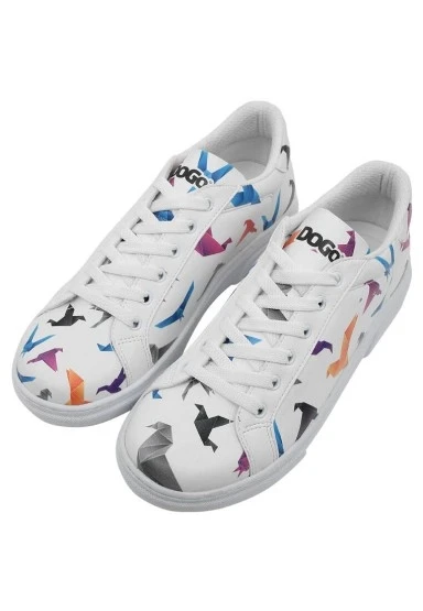 Kadın Vegan Deri Beyaz Sneakers - Paper Like Tasarım - 