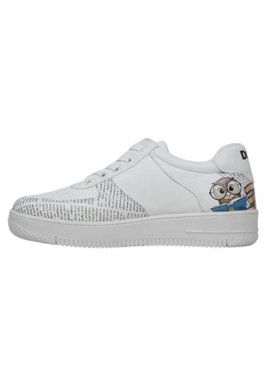 Kadın Vegan Deri Beyaz Sneakers - The Wise Owl Tasarım - 