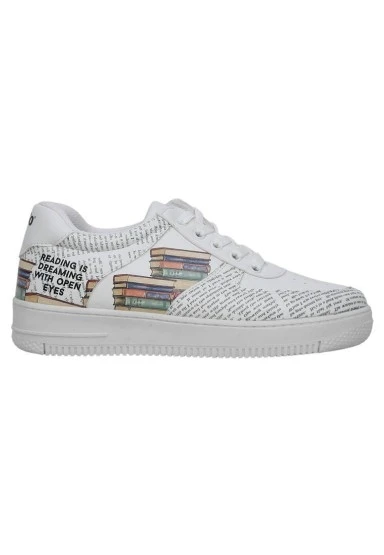Kadın Vegan Deri Beyaz Sneakers - The Wise Owl Tasarım - 