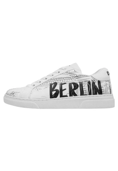 Kadın Vegan Deri Beyaz Sneakers - Berlin Tasarım - 