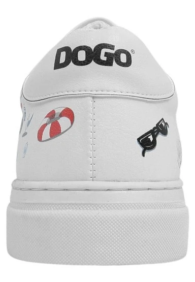 Kadın Vegan Deri Beyaz Sneakers - Cats on the Beach Tasarım - 